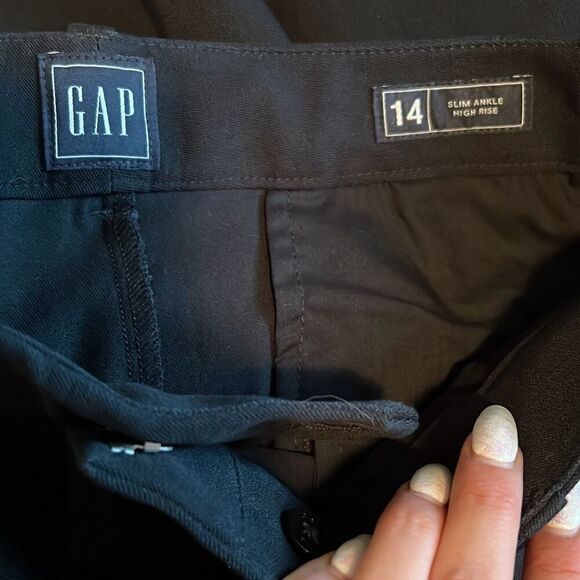 Gap Women's Black Flat Front Slim Ankle High Rise Dress Pants Size 14 NWT - Picture 8 of 9